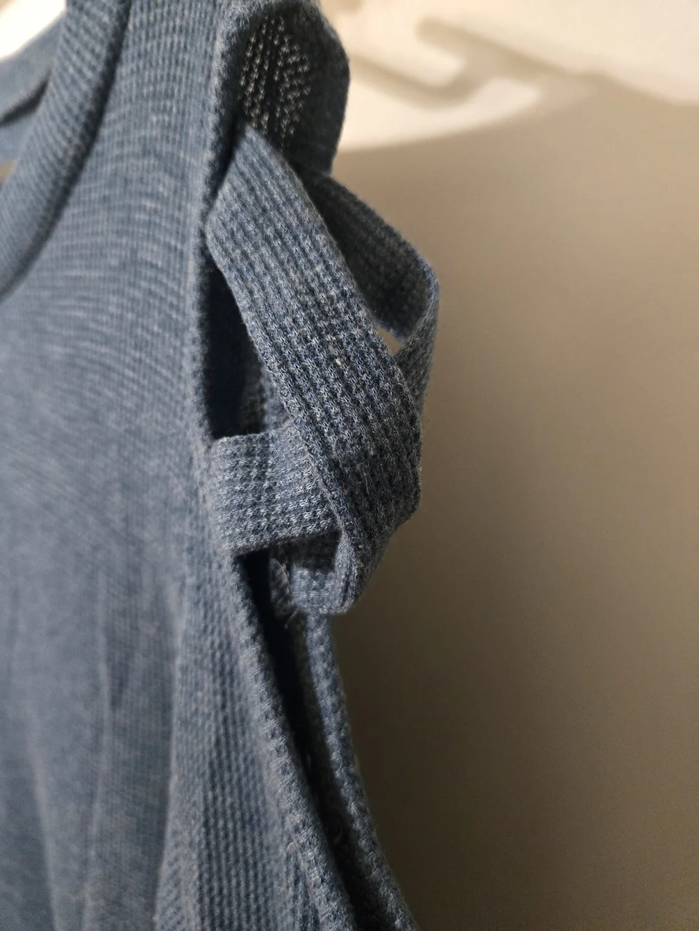 First Love Blue Cold-Shoulder Ribbed Knit Top - Picture 2 of 4